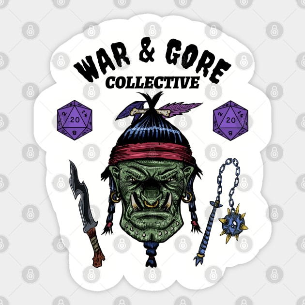 The WAR and GORE collective Sticker by Ace13creations